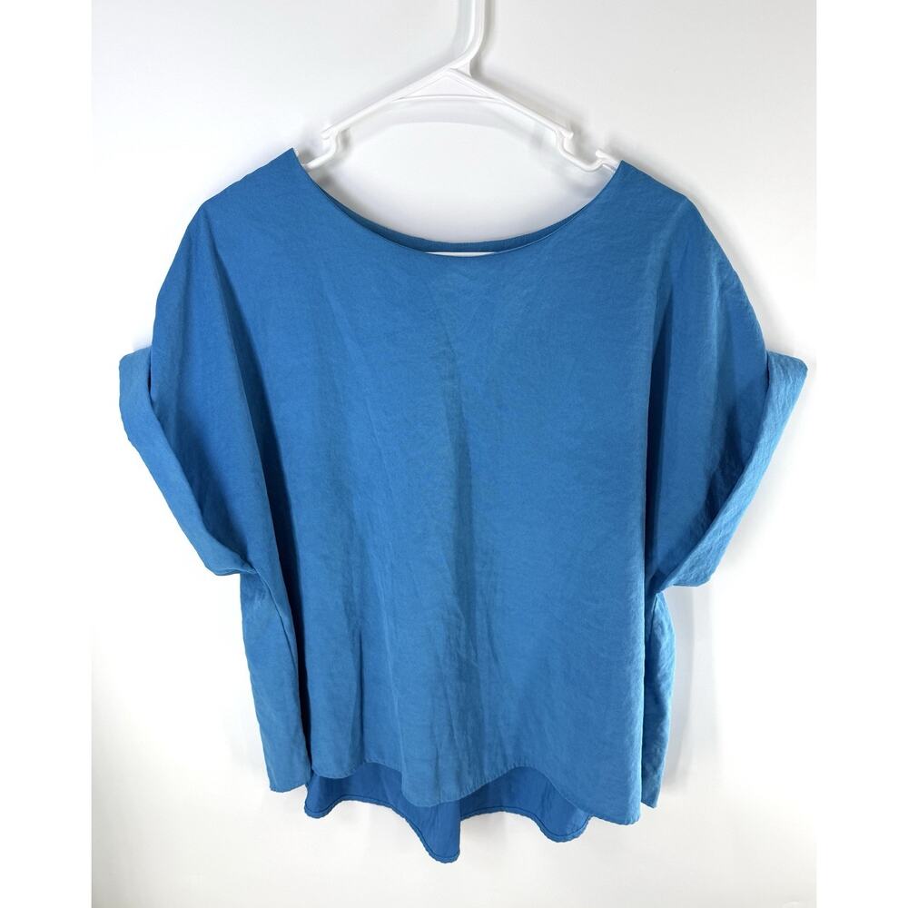 Klesis Good To Go Top Women's Small Relaxed Blue Cuff Sleeve
